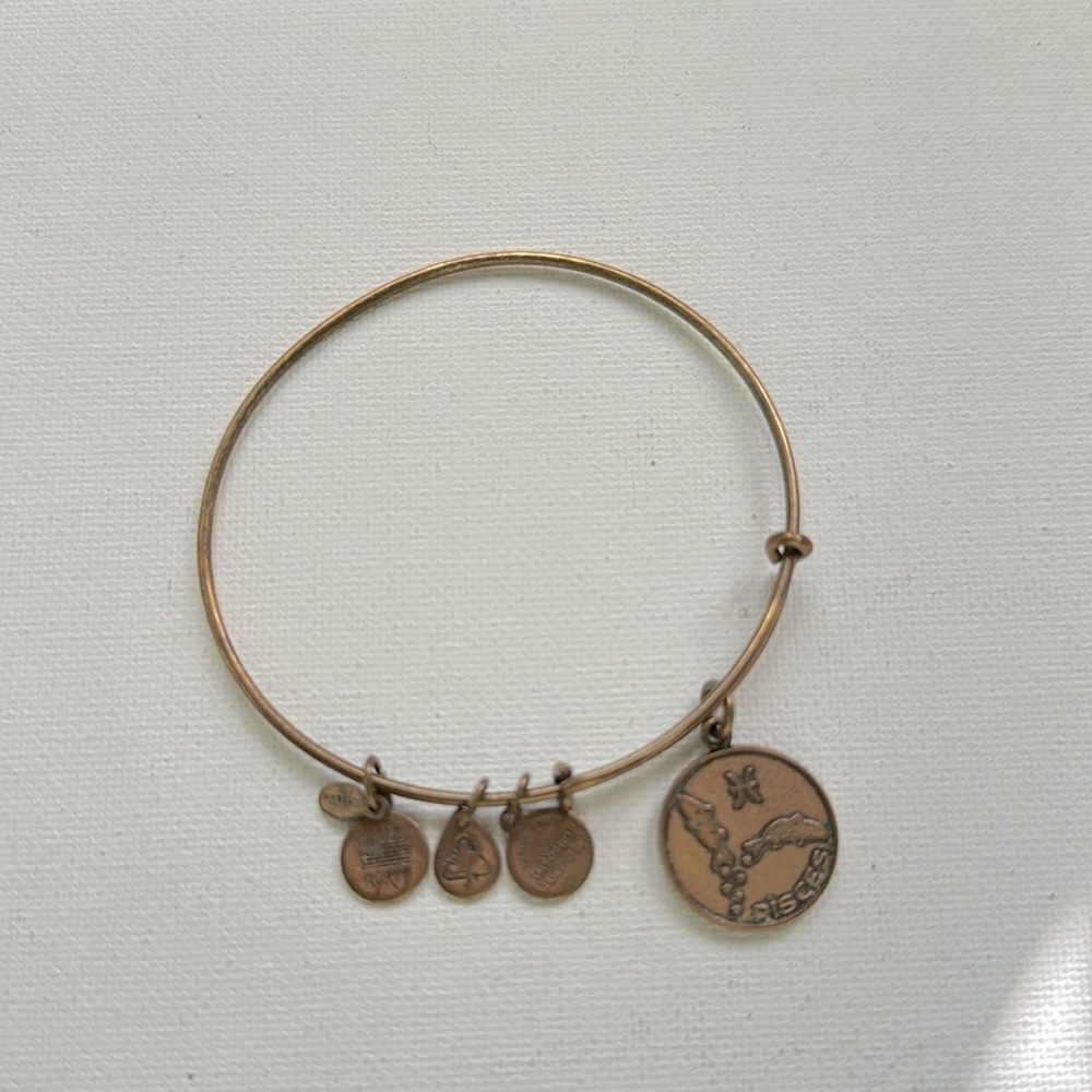 Alex and Ani PISCES brass bangle bracelet